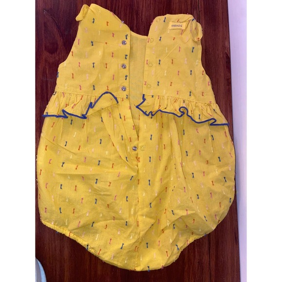EUC Catimini Yellow dotted swiss romper sz: 12 mos - Picture 6 of 6